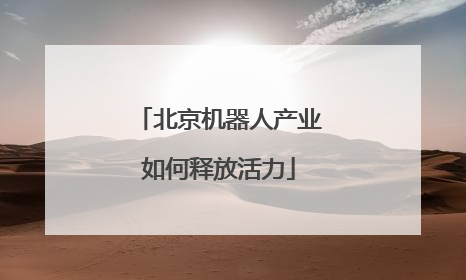 北京机器人产业如何释放活力