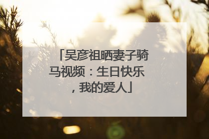 吴彦祖晒妻子骑马视频：生日快乐，我的爱人