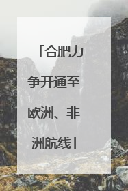 合肥力争开通至欧洲、非洲航线