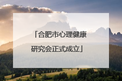 合肥市心理健康研究会正式成立