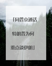 同普京通话 特朗普为何重点谈伊朗