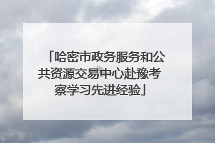 哈密市政务服务和公共资源交易中心赴豫考察学习先进经验