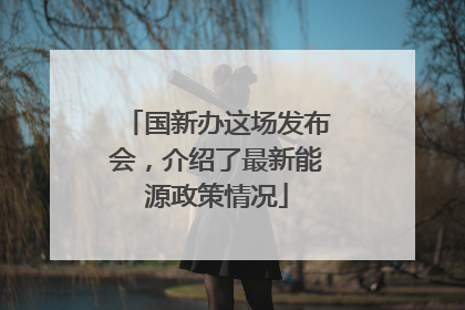 国新办这场发布会，介绍了最新能源政策情况
