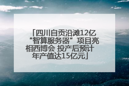四川自贡沿滩12亿“智算服务器”项目亮相西博会 投产后预计年产值达15亿元