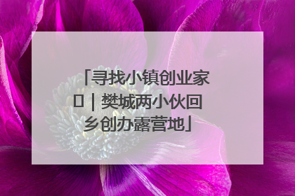 寻找小镇创业家㊳｜樊城两小伙回乡创办露营地