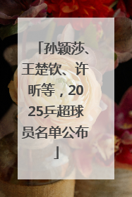 孙颖莎、王楚钦、许昕等，2025乒超球员名单公布