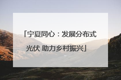 宁夏同心：发展分布式光伏 助力乡村振兴