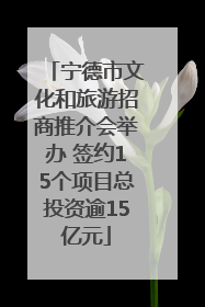 宁德市文化和旅游招商推介会举办 签约15个项目总投资逾15亿元