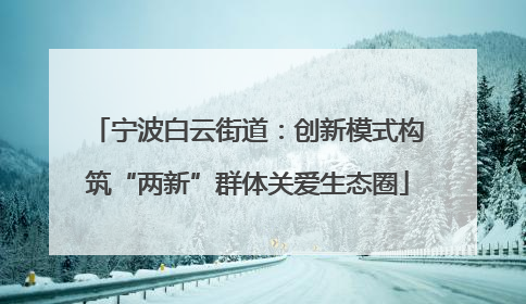 宁波白云街道：创新模式构筑“两新”群体关爱生态圈