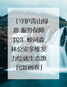 守护青山绿意 服务保障民生 蛟河森林公安多维发力绘就生态惠民新画卷