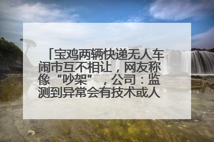 宝鸡两辆快递无人车闹市互不相让，网友称像“吵架”，公司：监测到异常会有技术或人为干预处置