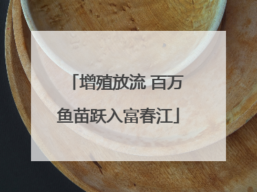 增殖放流 百万鱼苗跃入富春江