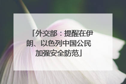 外交部：提醒在伊朗、以色列中国公民加强安全防范