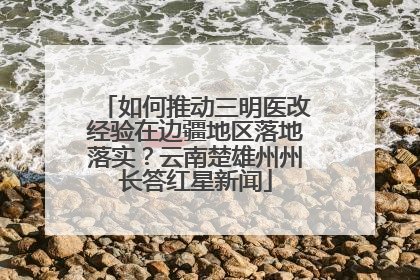 如何推动三明医改经验在边疆地区落地落实？云南楚雄州州长答红星新闻