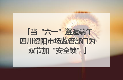 当“六一”邂逅端午 四川资阳市场监管部门为双节加“安全锁”