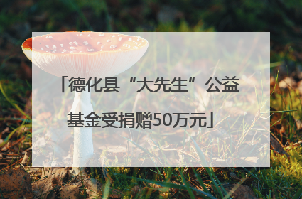 德化县“大先生”公益基金受捐赠50万元
