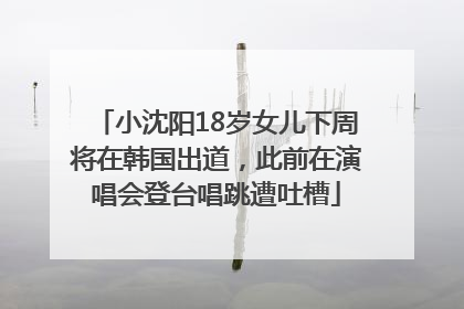 小沈阳18岁女儿下周将在韩国出道，此前在演唱会登台唱跳遭吐槽