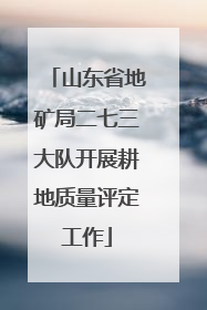 山东省地矿局二七三大队开展耕地质量评定工作