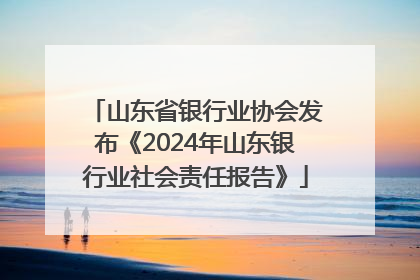 山东省银行业协会发布《2024年山东银行业社会责任报告》