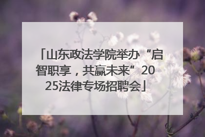 山东政法学院举办“启智职享，共赢未来”2025法律专场招聘会
