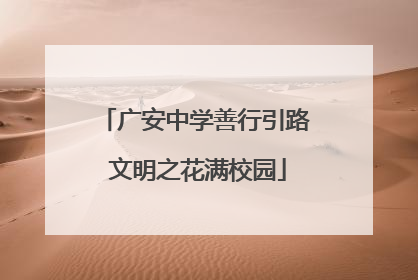 广安中学善行引路 文明之花满校园
