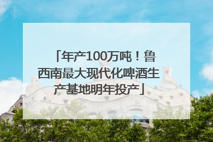 年产100万吨！鲁西南最大现代化啤酒生产基地明年投产