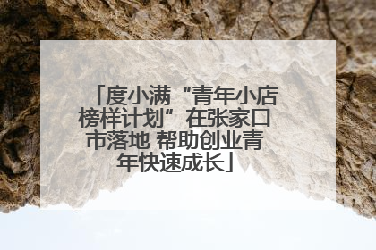 度小满“青年小店榜样计划”在张家口市落地 帮助创业青年快速成长