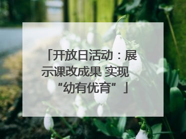 开放日活动：展示课改成果 实现“幼有优育”