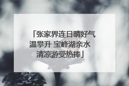 张家界连日晴好气温攀升 宝峰湖亲水清凉游受热捧