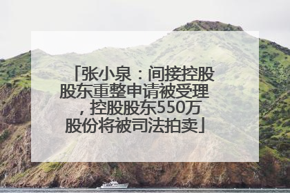 张小泉：间接控股股东重整申请被受理，控股股东550万股份将被司法拍卖