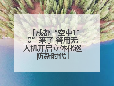 成都“空中110”来了 警用无人机开启立体化巡防新时代
