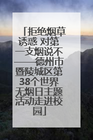 拒绝烟草诱惑 对第一支烟说不——德州市暨陵城区第38个世界无烟日主题活动走进校园