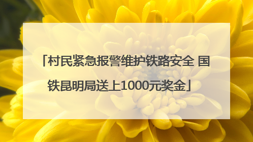 村民紧急报警维护铁路安全 国铁昆明局送上1000元奖金