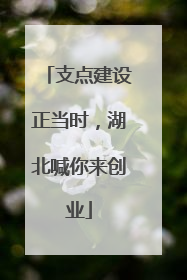 支点建设正当时，湖北喊你来创业
