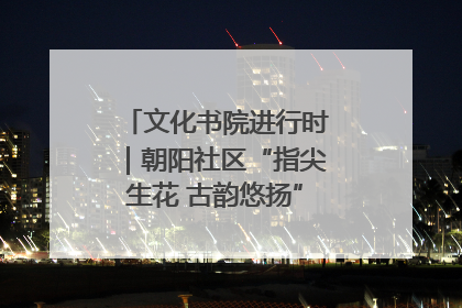 文化书院进行时｜朝阳社区“指尖生花 古韵悠扬”公益课堂开课了