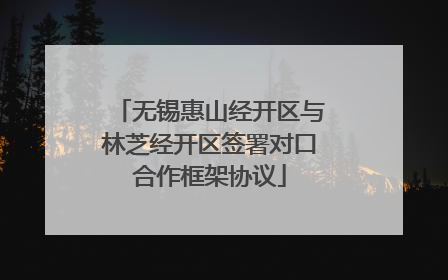 无锡惠山经开区与林芝经开区签署对口合作框架协议