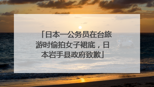 日本一公务员在台旅游时偷拍女子裙底，日本岩手县政府致歉