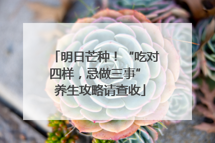 明日芒种！“吃对四样，忌做三事” 养生攻略请查收