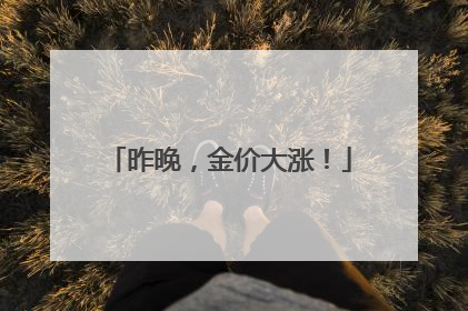昨晚，金价大涨！