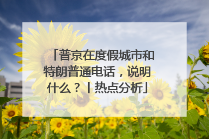 普京在度假城市和特朗普通电话，说明什么？丨热点分析