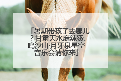 暑期带孩子去哪儿？甘肃天水麻辣烫、鸣沙山·月牙泉星空音乐会请你来
