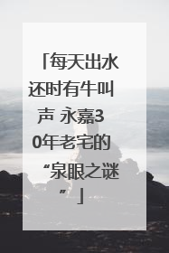 每天出水还时有牛叫声 永嘉30年老宅的“泉眼之谜”