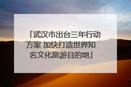 武汉市出台三年行动方案 加快打造世界知名文化旅游目的地