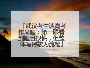 武汉考生谈高考作文题：第一眼看到题目很慌，但整体写得较为流畅