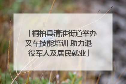 桐柏县清淮街道举办叉车技能培训 助力退役军人及居民就业