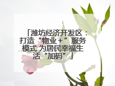 潍坊经济开发区：打造“物业＋”服务模式 为居民幸福生活“加码”