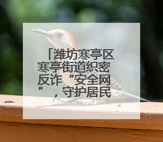 潍坊寒亭区寒亭街道织密反诈“安全网”，守护居民“钱袋子”