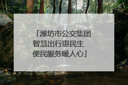 潍坊市公交集团智慧出行惠民生 便民服务暖人心