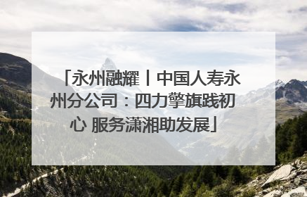 永州融耀丨中国人寿永州分公司：四力擎旗践初心 服务潇湘助发展