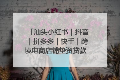 汕头小红书｜抖音｜拼多多｜快手｜跨境电商店铺垫资贷款企业-漫商易